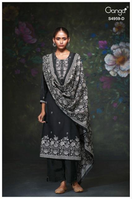 Ganga kivira 4959 unstitched dress materials wholesalers in mumbai